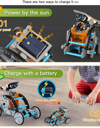 Lucky Doug 12-in-1 STEM Solar Robot Kit Toys Gifts for Kids 8 9 10 11 12 13 Years Old, Educational Building Science Experiment Set Gifts for Kids Boys Girls
