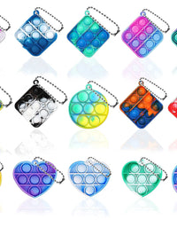 NUENUN 15PCS Fidget Toy Mini Stress Relief Hand Toys Keychain Toy Bubble Wrap Pop Anxiety Stress Reliever Office Desk Toy for Kids Adults
