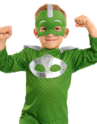 PJ Masks Turbo Blast Gekko Dress Up Set with Soft Mask, Size 4-6X, Kids Pretend Play Costumes, Green, by Just Play
