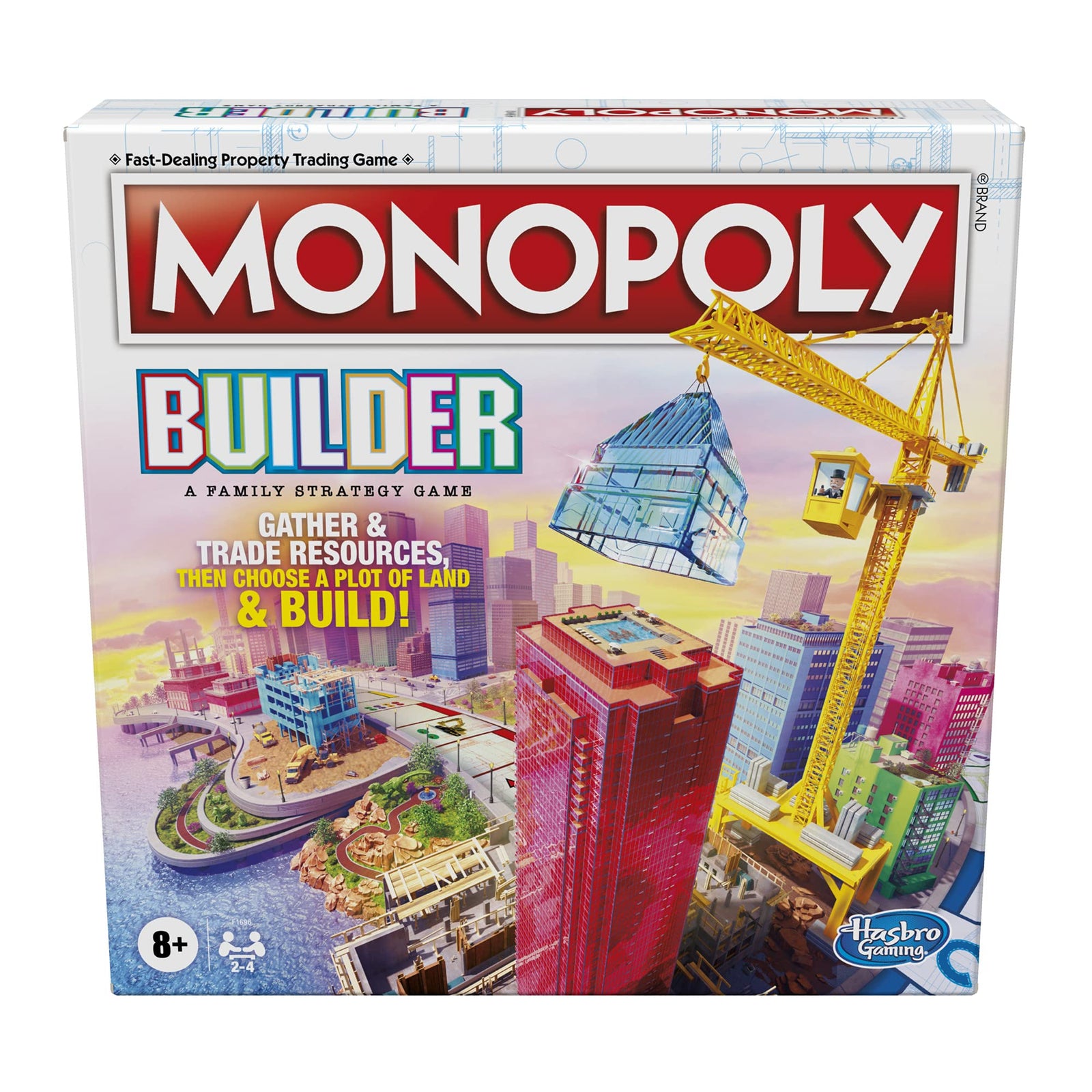 Monopoly Builder Board Game, Strategy Game, Family Game, Games for Kids, Fun Game to Play, Family Board Games, Ages 8 and up