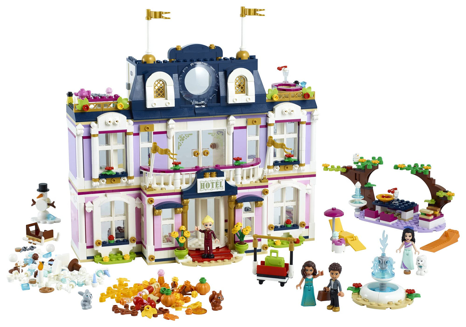 LEGO Friends Heartlake City Grand Hotel 41684 Building Kit; Includes Emma, Stephanie, River and Amelia Mini-Dolls; New 2021 (1,308 Pieces)
