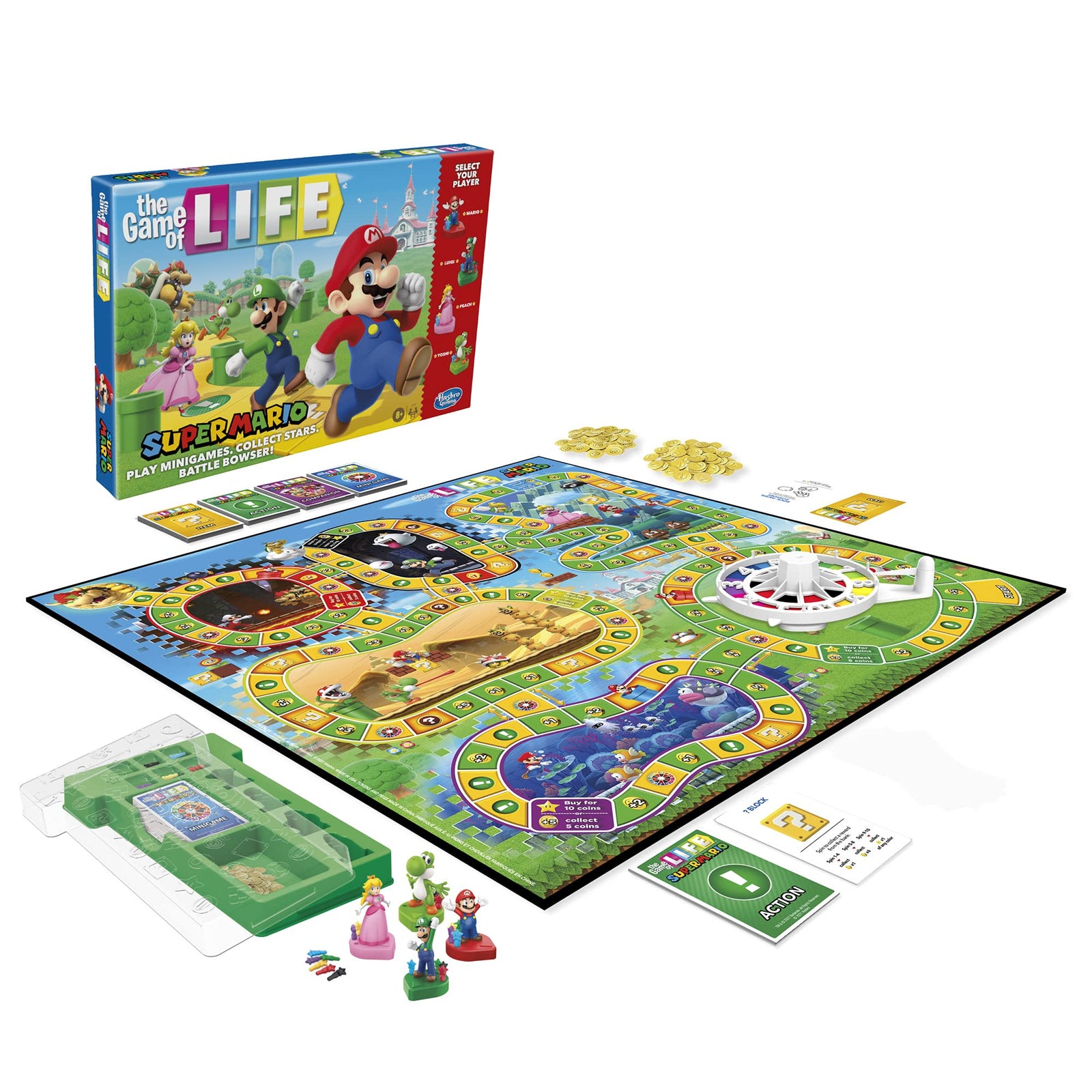 Hasbro Gaming The Game of Life: Super Mario Edition Board Game for Kids Ages 8 and Up, Play Minigames, Collect Stars, Battle Bowser