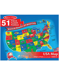 Melissa & Doug USA Map Floor Puzzle (51 pcs, 2 x 3 feet)
