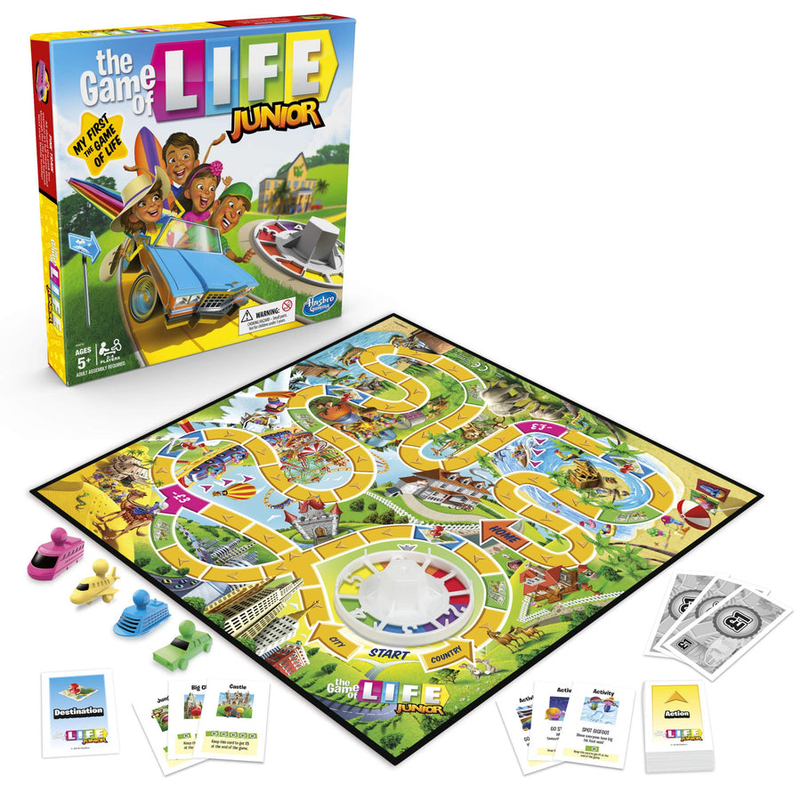 The Game of Life Junior Board Game for Kids Ages 5 and Up, Game for 2-4 Players