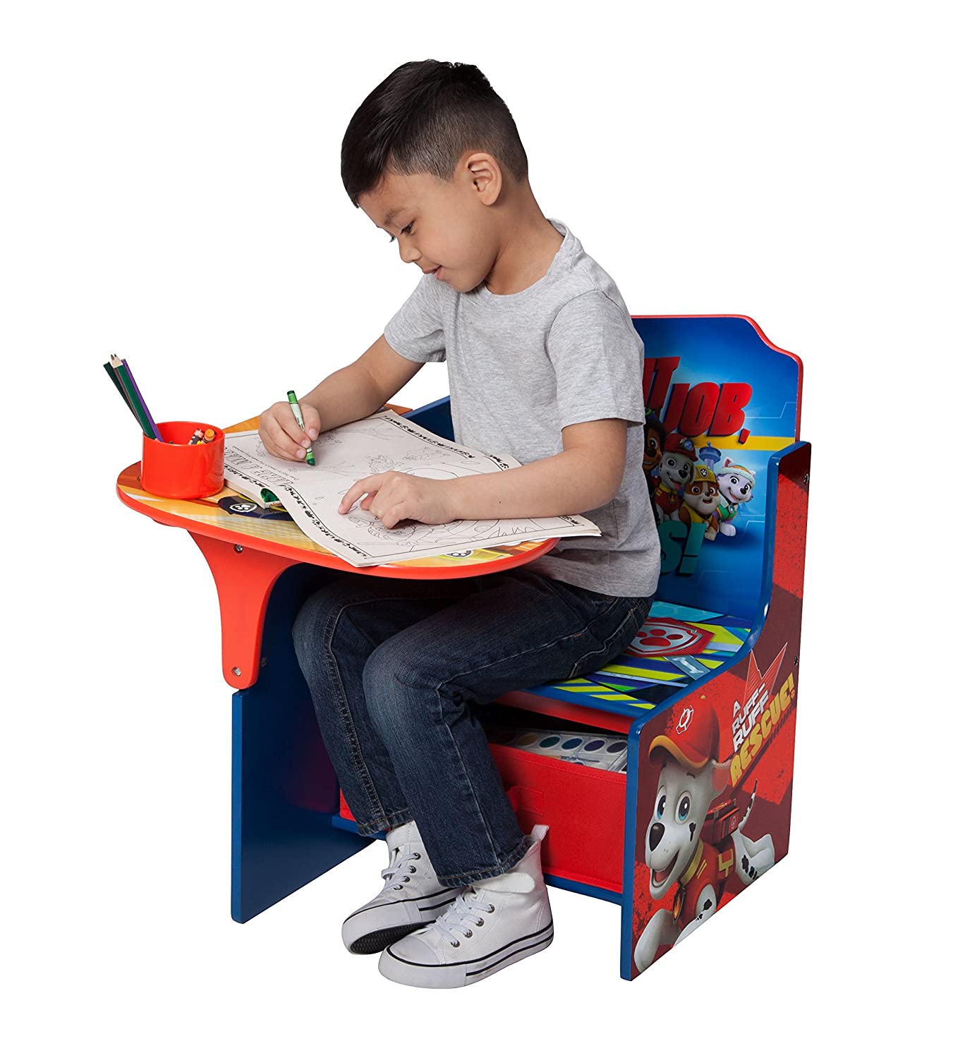 Delta Children Chair Desk with Storage Bin - Ideal for Arts & Crafts, Snack Time, Homeschooling, Homework & More, Nick Jr. PAW Patrol