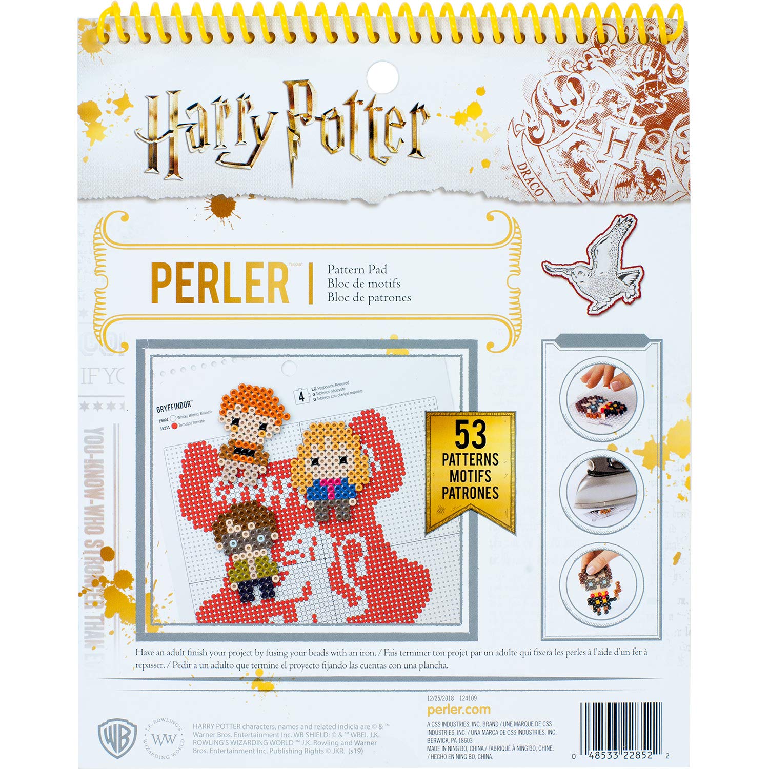 Perler Beads Harry Potter Instruction Pad, 53 Patterns, Multicolor