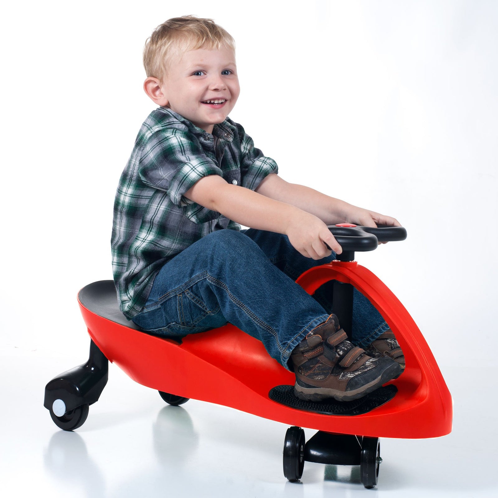 Wiggle Car Ride On Toy – No Batteries, Gears or Pedals – Twist, Swivel, Go – Outdoor Ride Ons for Kids 3 Years and Up by Lil’ Rider (Red)