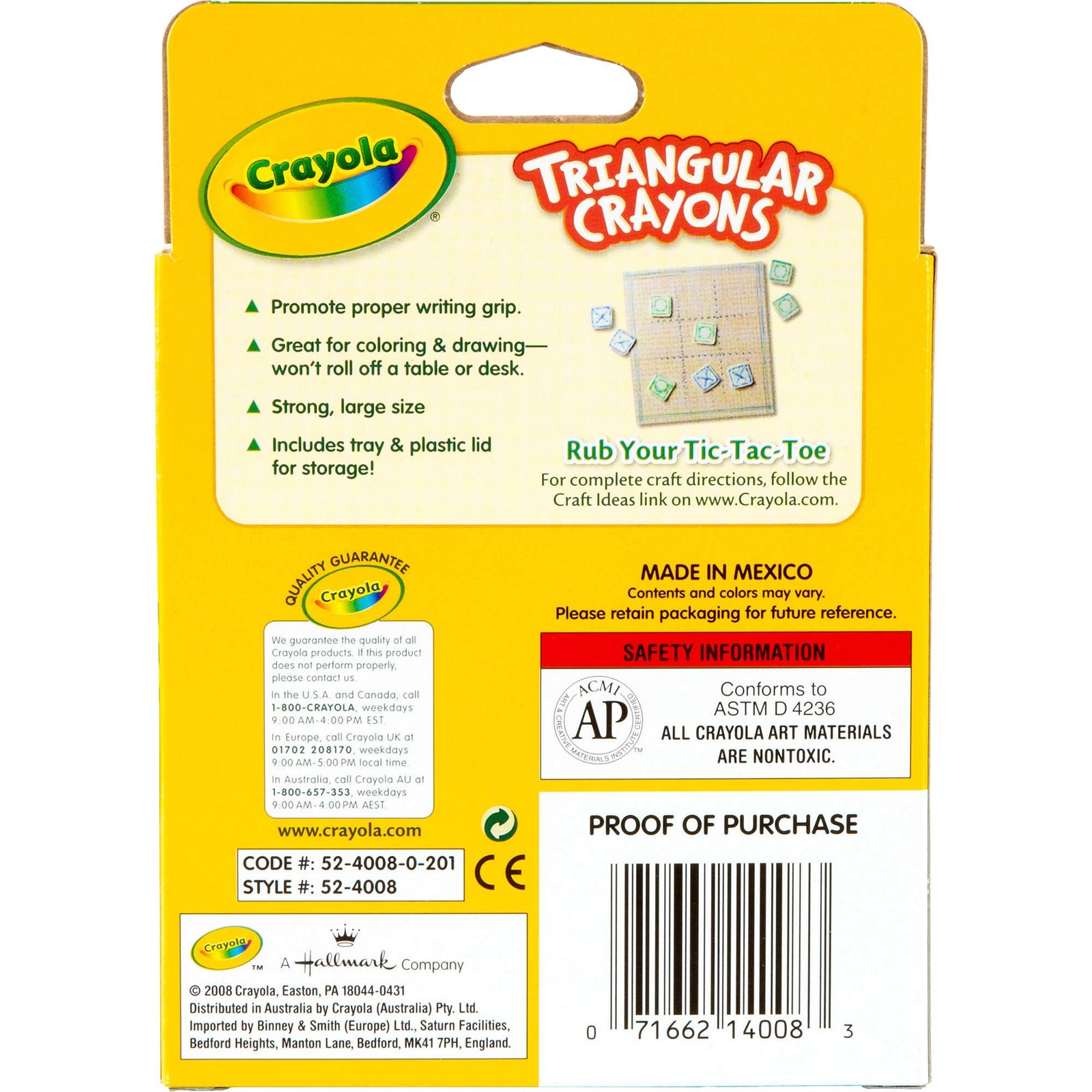 Crayola Crayons Triangular Antiroll Multicolor, 7/16 X 4 in