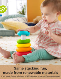 Fisher-Price Baby's First Blocks and Rock-a-Stack gift set, 2 plant-based toys for infants ages 6 months and older
