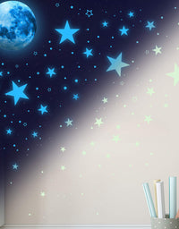 Glow in The Dark Stars for Ceiling,Glow in The Dark Stars and Moon Wall Decals, 1108 Pcs Ceiling Stars Glow in The Dark Kids Wall Decors, Perfect for Kids Nursery Bedroom Living Room(Sky Blue) (Sky Blue)
