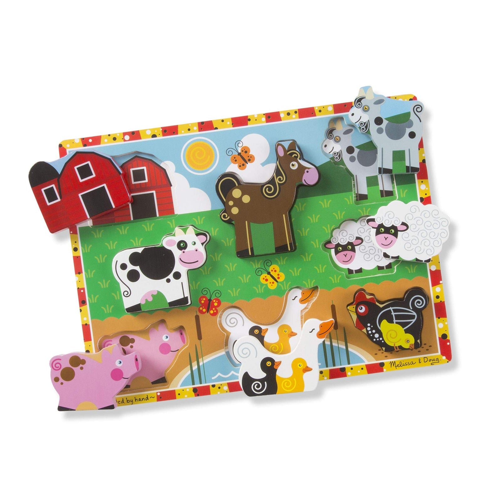 Melissa & Doug Wooden Chunky Puzzles Set - Farm and Pets