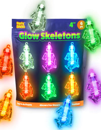 PartySticks Glow Party Skeleton Kit Party Favors for Kids - 24pk Glow in The Dark Party Decorations with 15 Glow Sticks, 3 Skeletons, 3 Spider Rings, and 3 Glow Bracelet Connectors
