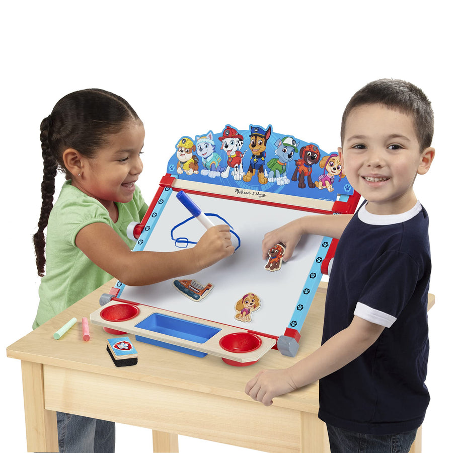Melissa & Doug PAW Patrol Wooden Double-Sided Tabletop Art Center Easel (33 Pieces)