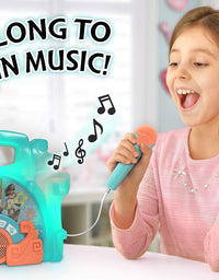 eKids Moana Sing Along Boom box Speaker with Microphone For Fans of Moana Toys, Kids Karaoke Machine with Built in Music and Flashing Lights , Montana
