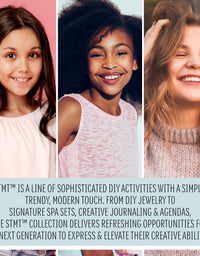 STMT DIY Hand Stamped Jewelry Making Craft Kit - Create Personalized Stuff for Teen Girls - Tween Girl Earrings, Bracelets & Necklaces with a Metal Letter Stamp Set, Hammer, Stamping Block, Charms
