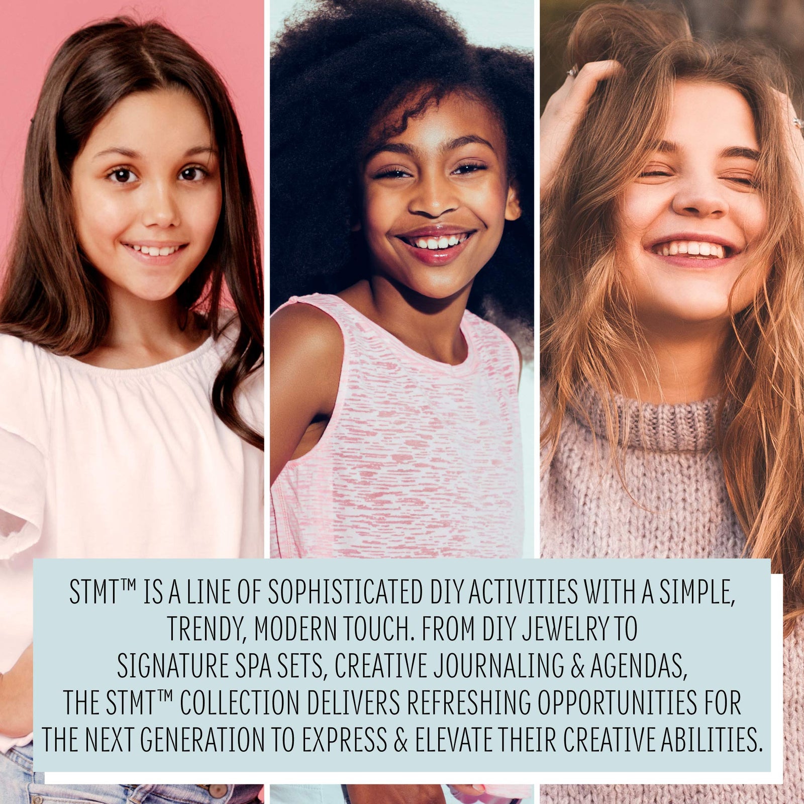 STMT DIY Hand Stamped Jewelry Making Craft Kit - Create Personalized Stuff for Teen Girls - Tween Girl Earrings, Bracelets & Necklaces with a Metal Letter Stamp Set, Hammer, Stamping Block, Charms