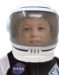 Astronaut Helmet with Movable Visor Pretend Play Toy Set for School Classroom Dress Up, Role Play Accessory, Stocking, Birthday Party Favor Supplies, Girls, Boys, Kids and Toddler. White
