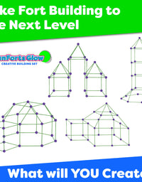 POWER YOUR FUN Fun Forts Glow Fort Building Kit for Kids - 81 Pack Glow in the Dark STEM Building Toys Indoor Outdoor Play Tent for Kids Construction Toys with 53 Rods and 28 Spheres
