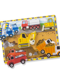 Melissa & Doug Construction Vehicles Wooden Chunky Puzzle (6 pcs)
