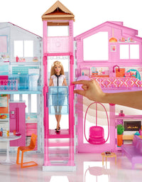 Barbie 3-Story House with Pop-Up Umbrella, Multicolor [Amazon Exclusive]
