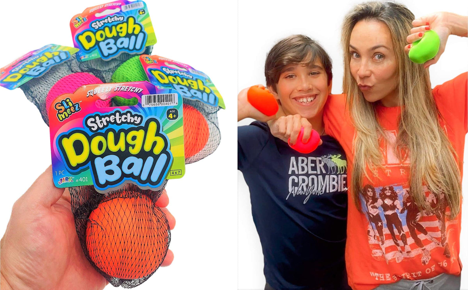 Fun a Ton Stretchy Balls Stress Relief (Pack of 1) Soft Dough Stress Ball Pull and Stretch. Hand Therapy or Sensory Fidget Toy, Squishy Anxiety Relaxing Toy. | 401-1s
