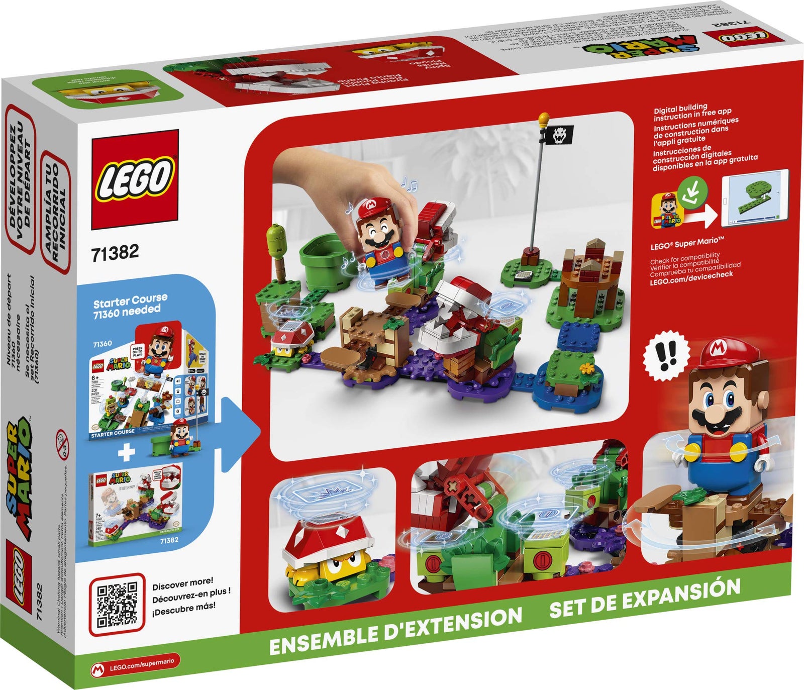 LEGO Super Mario Piranha Plant Puzzling Challenge Expansion Set 71382 Building Kit; Unique Toy for Creative Kids, New 2021 (267 Pieces)