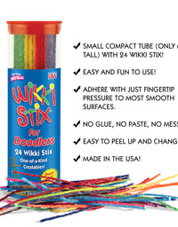 Sensory Fidget Toy, Arts and Crafts for Kids, Non-Toxic, Waxed Yarn, 6 inch, Reusable Molding and Sculpting Sticks, American Made by Wikki Stix, Assorted Colors, 24 Pack,Multi.
