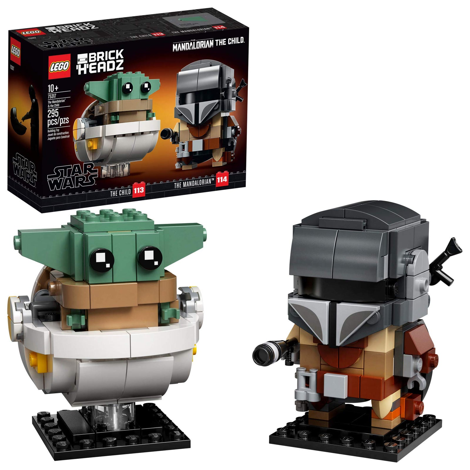 LEGO BrickHeadz Star Wars The Mandalorian & The Child 75317 Building Kit, Toy for Kids and Any Star Wars Fan Featuring Buildable The Mandalorian and The Child Figures (295 Pieces)