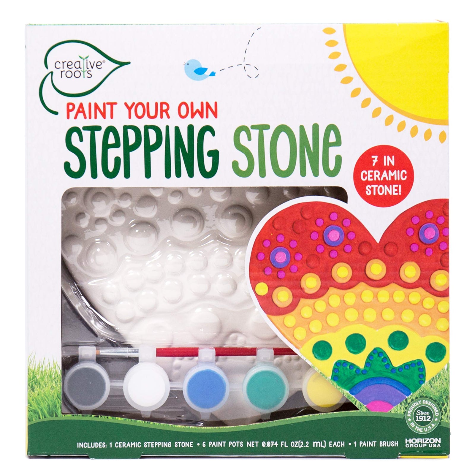 Creative Roots 92849 Paint Your Own Turtle Stepping Stone by Horizon Group Usa, 6 Paint Pots and Brush included, Assorted