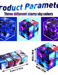 Fidget Toys Infinity Cube, Fidget Blocks for Stress and Anxiety Relief Mini Preschool Toys, Fidget Cube Toy Relaxing Hand-Held for Adults and Kids, Killing Time for ADD/ADHD/OCD (Starry Sky) Eoqiza
