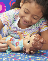 Baby Alive Baby Lil Sounds: Interactive Brown Hair Baby Doll for Girls & Boys Ages 3 & Up, Makes 10 Sound Effects, Including Giggles, Cries, Baby Doll with Pacifier
