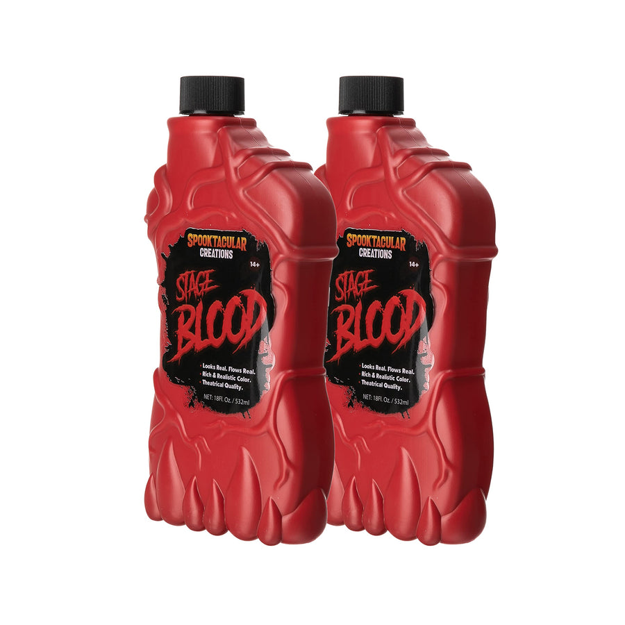 Spooktacular Creations 2 Packs of 18 oz Fake Halloween Vampire Blood Bottle for Halloween Costume, Zombie, Vampire and Monster Makeup & Dress Up