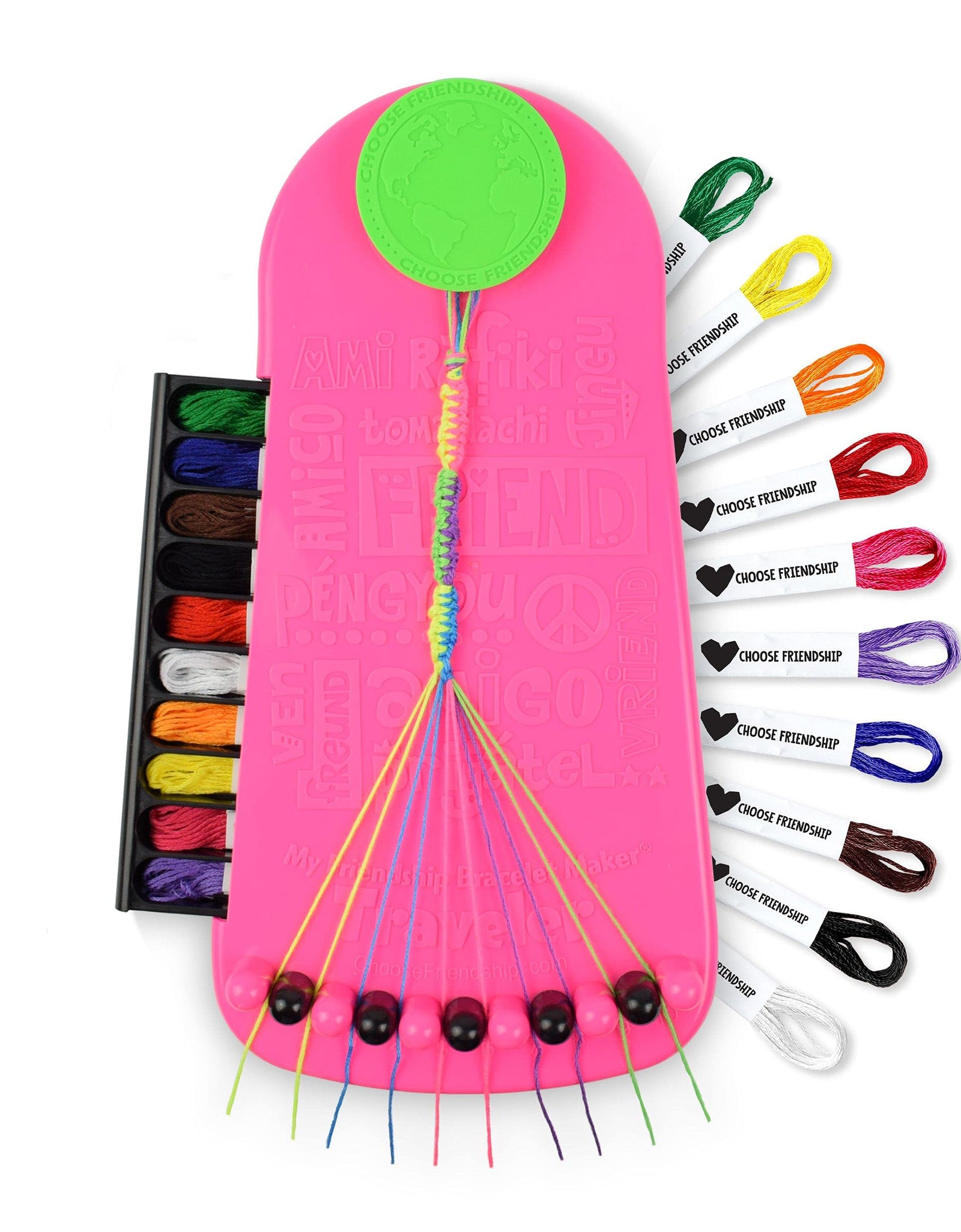 Choose Friendship, My Friendship Bracelet Maker, 20 Pre-cut Threads (Craft Kit / Kids Jewelry Kit)