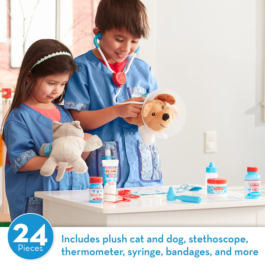 Melissa & Doug Examine and Treat Pet Vet Play Set (24 pcs)