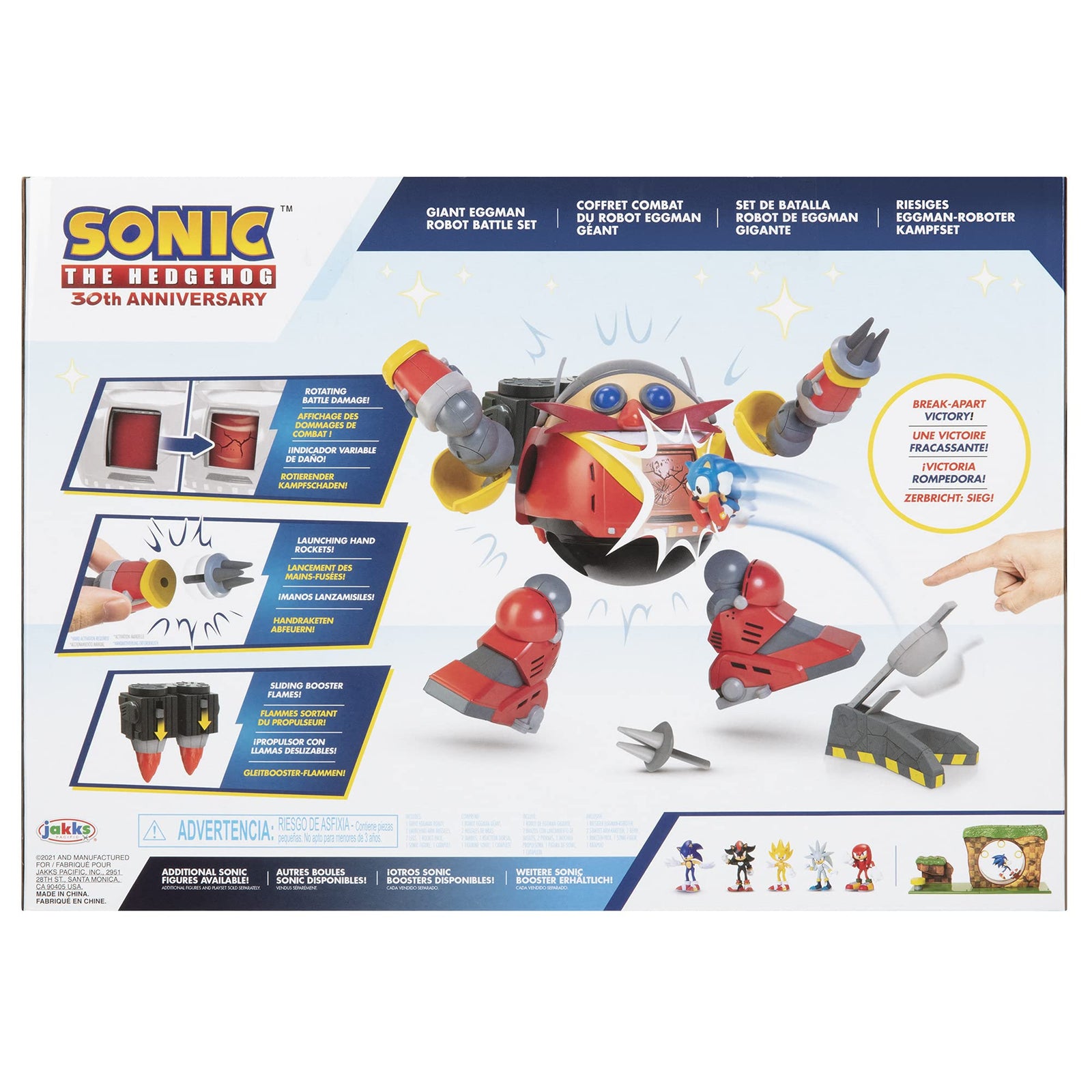 Sonic The Hedgehog Giant Eggman Robot Battle Set with Catapult - 30th Anniversary