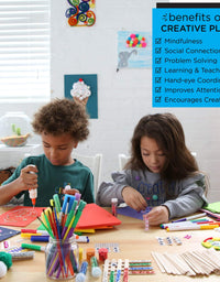 Horizon Group USA Giant 1000+ Pieces Ultimate Box of Arts & Crafts Supplies Set - Big DIY Kit for Kids & Toddlers, Homeschool, Preschool - Stickers,Feathers,Pipe Cleaners,Wood Sticks,Gemstones,Beads
