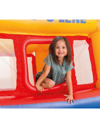 Intex Inflatable Jump-O-Lene Playhouse Trampoline Bounce House for Kids Ages 3-6 Pool Red/Yellow, 68-1/2" L x 68-1/2" W x 44" H
