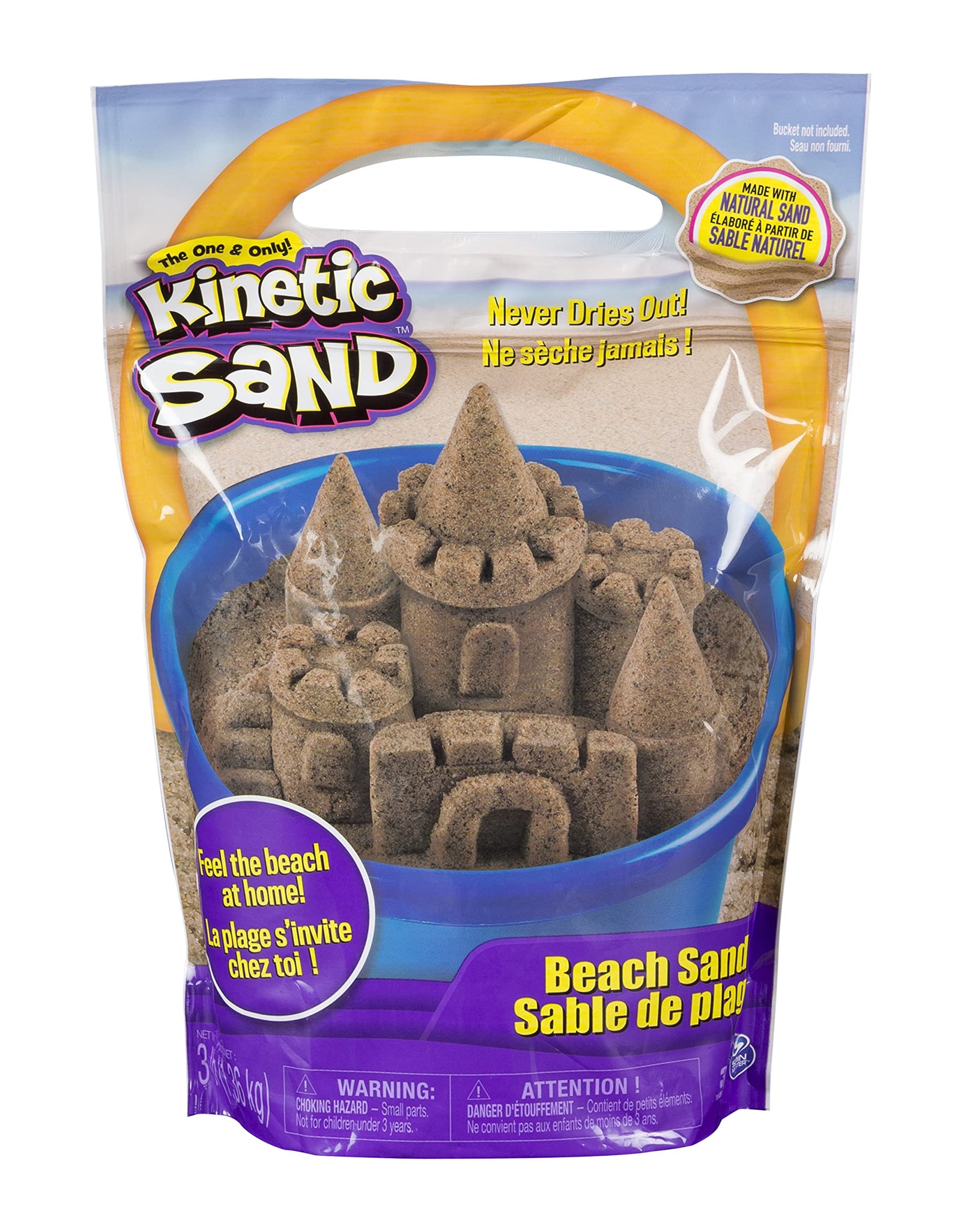 Kinetic Sand, 3lbs Beach Sand for Ages 3 & Up (Packaging May Vary)