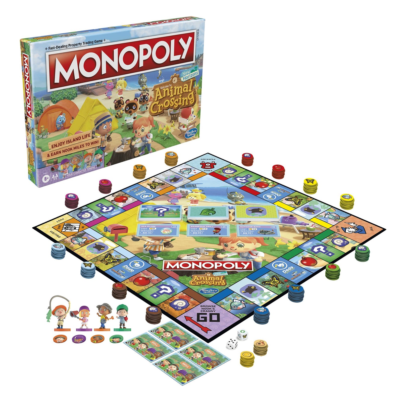 Hasbro Gaming Monopoly Animal Crossing New Horizons Edition Board Game for Kids Ages 8 and Up, Fun Game to Play for 2-4 Players