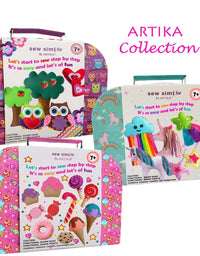 ARTIKA Sewing KIT for Kids, DIY Craft for Girls, The Most Wide-Ranging Kids Sewing Kit Kids Sewing Supplies, Includes a Booklet of Cutting Stencil Shapes for The First Step in Sewing. (Unicorn kit)
