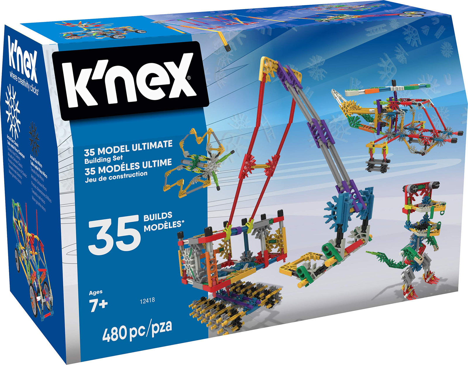 K’NEX – 35 Model Building Set – 480 Pieces – For Ages 7+ Construction Education Toy (Amazon Exclusive)