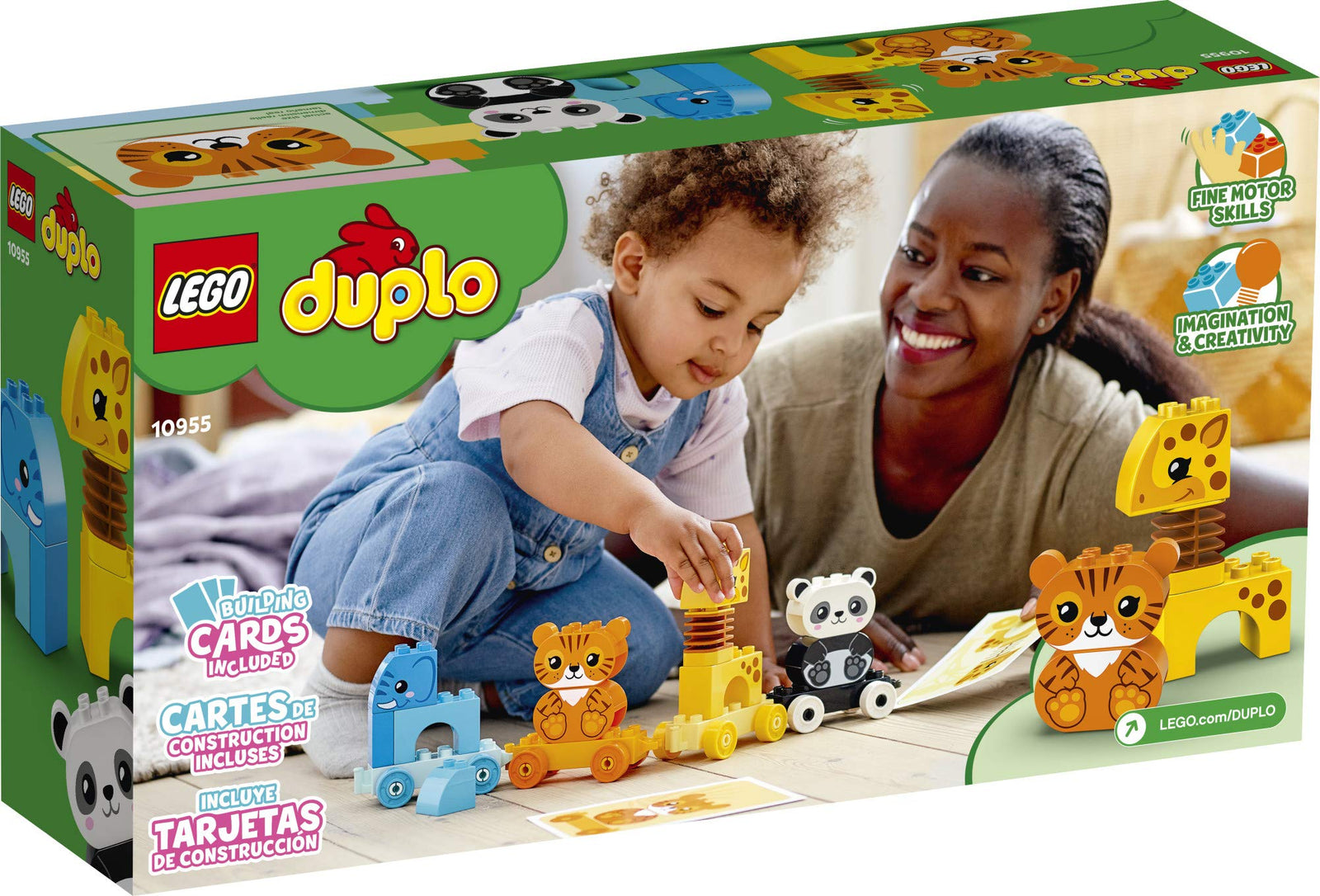 LEGO DUPLO My First Animal Train 10955 Pull-Along Toddlers’ Animal Toy with an Elephant, Tiger, Giraffe and Panda, New 2021 (15 Pieces)