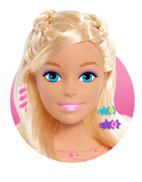Barbie Fashionistas 8-Inch Styling Head, Blonde, 20 Pieces Include Styling Accessories, Hair Styling for Kids, by Just Play
