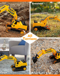 Gili RC Excavator Toy, Remote Control Hydraulic Toy Car for 4, 5, 6, 7, 8 Year Old Boys Girls, Construction Tractor Vehicle, Rechargable Engineering Digger Truck, Best Birthday Gifts for Kids Age 3yr

