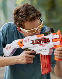 NERF Ultra Focus Motorized Blaster, 10-Dart Clip, 10 AccuStrike Ultra Darts, Stock, Compatible Only Ultra Darts (Amazon Exclusive)
