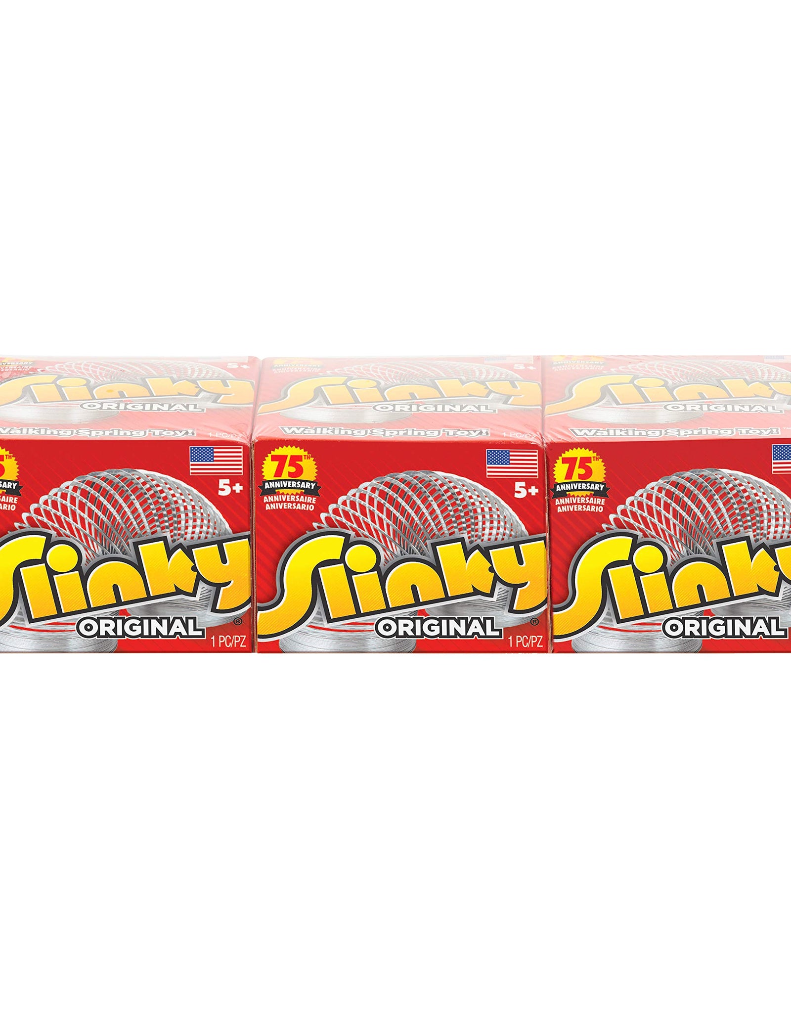 The Original Slinky Walking Spring Toy, 3-Pack Metal Slinky, Fidget Toys, Party Favors and Gifts, Toys for 3 Year Old Girls and Boys, by Just Play
