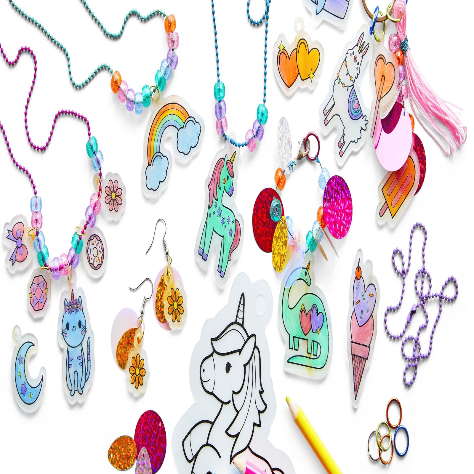 Jewelry Making Kit for Kids - Kid Made Modern Shrink Art Jewelry Kit - Jewelry Craft Kit for Kids