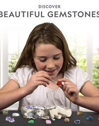 NATIONAL GEOGRAPHIC Mega Gemstone Dig Kit – Dig Up 15 Real Gems, STEM Science & Educational Toys make Great Kids Activities

