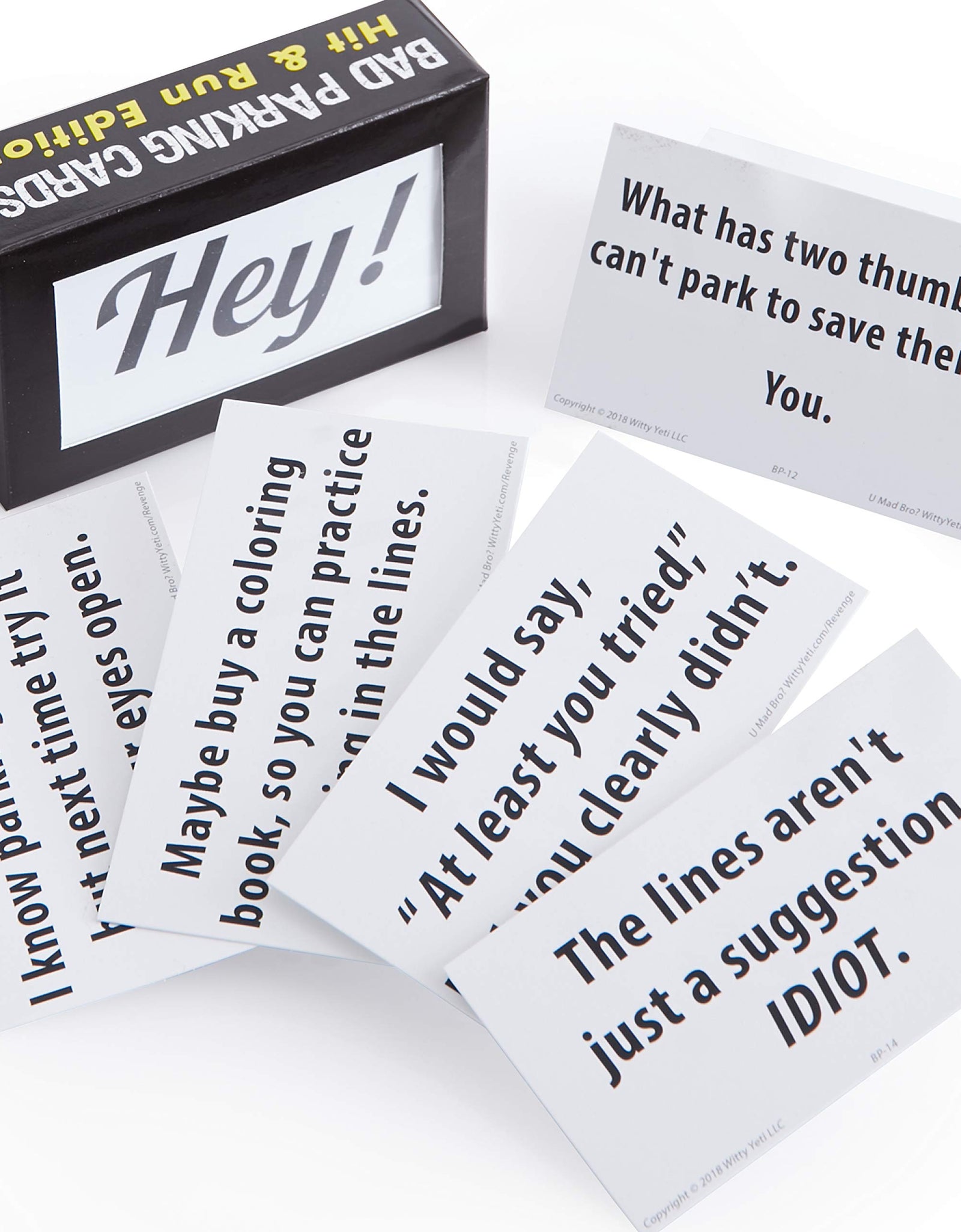 Super Hilarious, Bad Parking Cards 50 Pk. Get Revenge With Family-Friendly Novelty Notes. Feel the Satisfaction of Pranking Idiot Parkers With Funny Notices. Gag Cards Are Great Xmas Stocking Stuffers