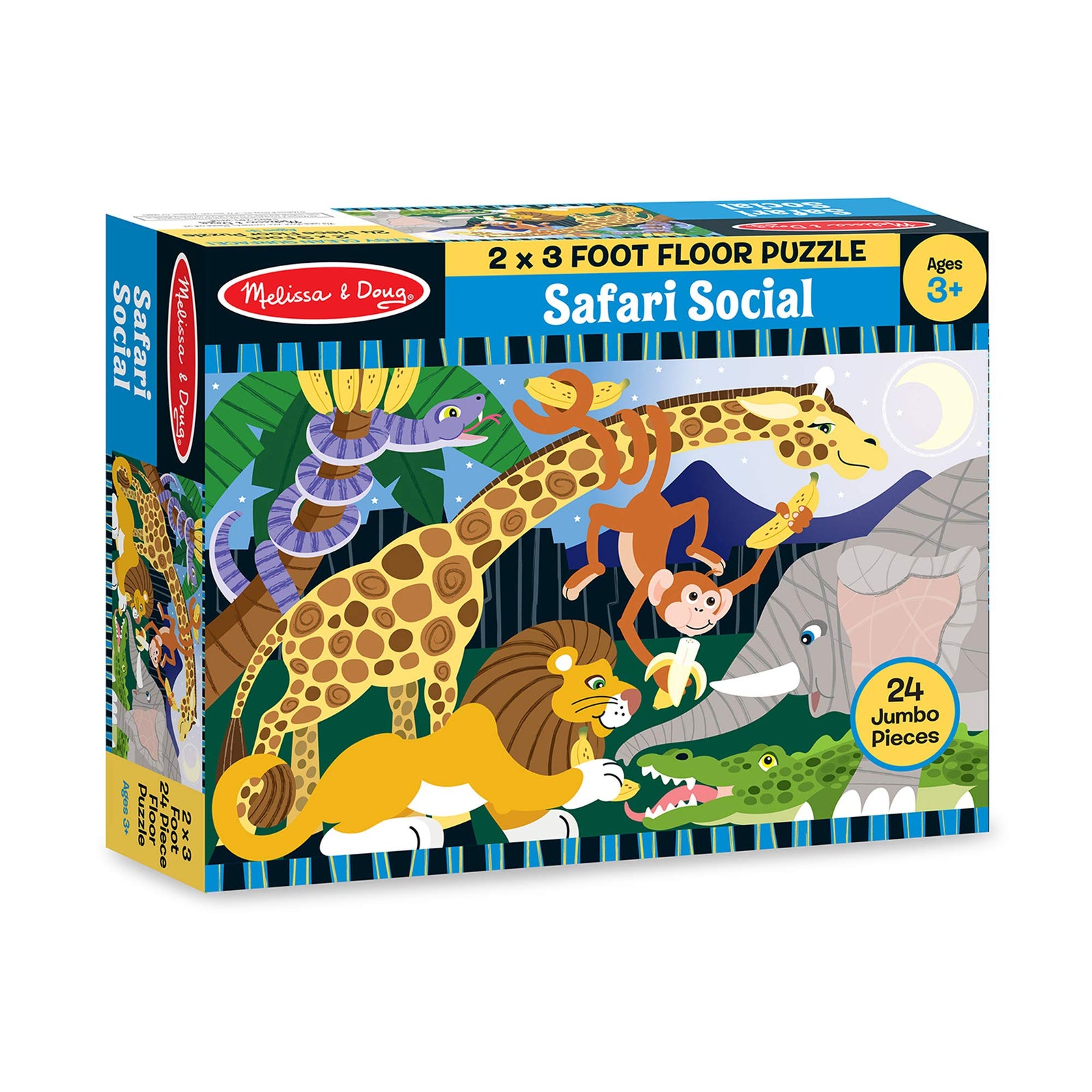 Melissa & Doug Safari Social Jumbo Jigsaw Floor Puzzle (24 pcs, 2 x 3 feet)